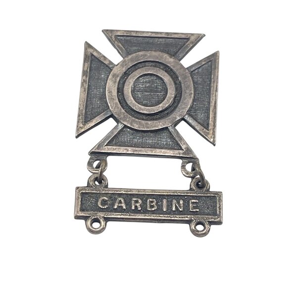 Vintage Sterling Silver Sharpshooter Carbine Marksman Badge Pin - Picture 4 of 7